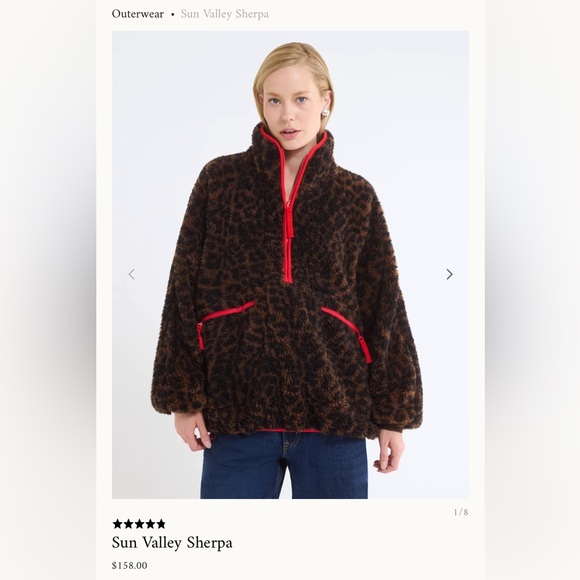 Rumored Jackets & Blazers - Rumored Brown Cheetah Teddy Sherpa Jacket with Red Trim